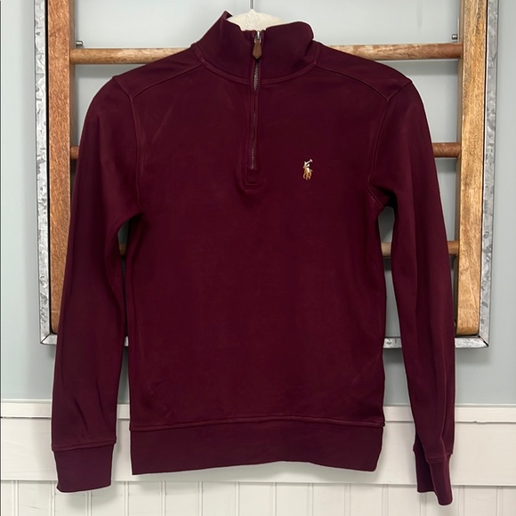 Boys polo Ralph Lauren, 3/4 zip pullover size small color, wine burgundy red - Picture 1 of 4